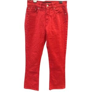 Department Five Clar Red High Rise Cropped Flare Jeans Made in Italy Size 29